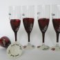 Hand painted bridal shower party champagne glasses