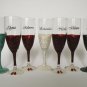 Hand painted bridal shower party champagne glasses