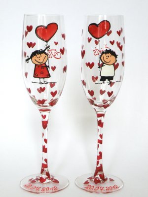 Personalized Champagne glasses This Love is Forever