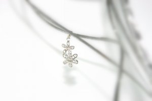 CHILDREN's Sterling Silver Pendant CZ Flowers