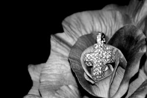 Sterling Silver CZ Pendant 3D Cross