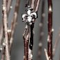 Sterling Silver CZ Pendant Gothic Saber