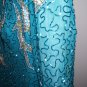 Lillie Rubin Vintage EUC Evening Gown Turquoise Silver Beaded Size 12 14 OFFERS ACCEPTED