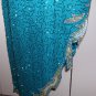Lillie Rubin Vintage EUC Evening Gown Turquoise Silver Beaded Size 12 14 OFFERS ACCEPTED