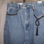 Bill Blass Jeans Denim with Black Velvet Embellishment on Pockets Size 12