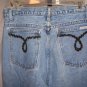 Bill Blass Jeans Denim with Black Velvet Embellishment on Pockets Size 12