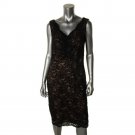 Little Black Dress Alex Evenings  Lace with Nude Lining Size 14