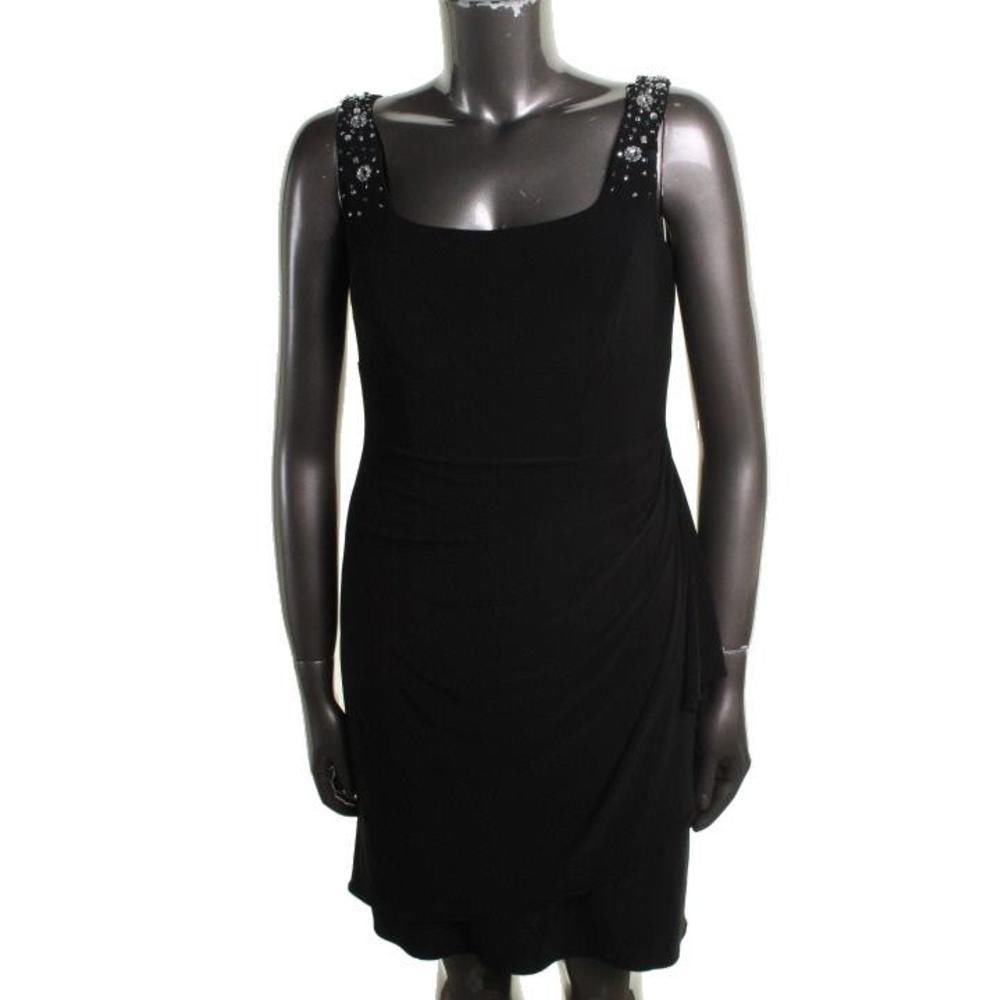 Cocktail Dress NWT Alex Evenings SALE Black Embellished Top
