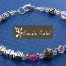 Personalized Mommy Mother Mom Bracelet~2 Name~1 Strand~Sterling Silver