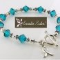 TEAL BLUE Crystal Awareness Bracelet