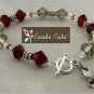 Red and Grey Crystal DIABETES Awareness Bracelet