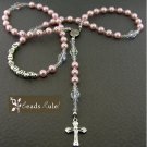 Pearl & Crystal Personalized Name Rosary ~First Communion~Confirmation~Baptism