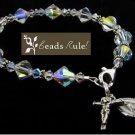Crystal AB Birthstone Rosary Bracelet ~ April Birthday