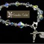 Crystal AB Birthstone Rosary Bracelet ~ April Birthday