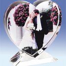 Personalized Photo Crystal Gift - Heart w/ V Base