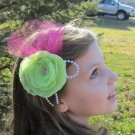 Lime Chiffon Flower Headband