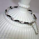 Chain & Ribbon Bracelet (Black/White)