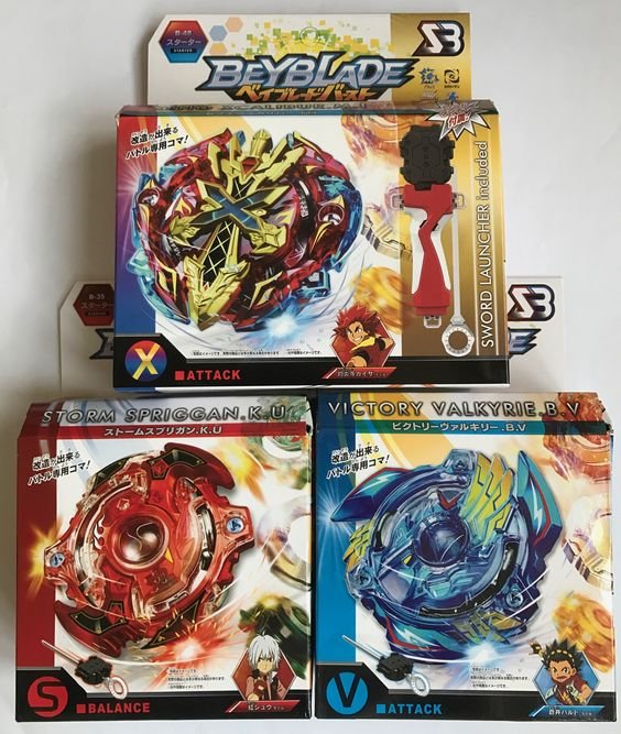 Burst Beyblade Xeno Xcalibur Xcalius B-48 B-34 Victory B-35 Storm Spriggan