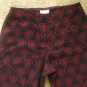 WORTHINGTON ESSENTIALS Womens Black Red Embroidered Slacks Pants Size 16 EUC