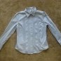 ST JOHN'S BAY Women's Light Blue Long Sleeve Button Down Dress Career Top MED