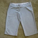 PAPAYA Womens Juniors Light Gray Grey Capri Slacks Pants Career LARGE