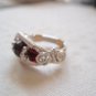Wire Wrapped Garnet 3 Bead Ring