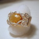 Wire Wrapped Madiera Citrine Ring