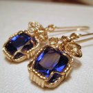 Wire Wrapped Blue YAG 14K GF Earrings