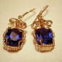 Wire Wrapped Blue YAG 14K GF Earrings