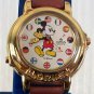 Disney Stunning Gold Small World Lorus Musical Mickey Mouse Watch! New!