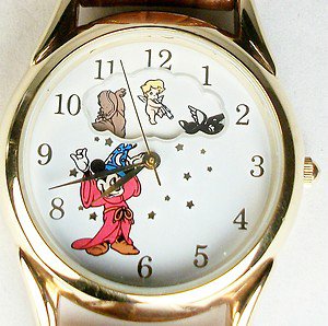 Disney New Sorcerer Mickey Mouse Watch!  55th Fantasia Anniverary Made 1 year!