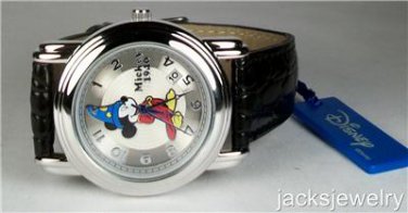 Disney New Silver Date Sorcerer Mickey Mouse Watch! Ultra-Rare! Gorgeous!