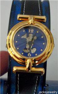 Disney Stunning Gold Mickey Mouse Watch! New! Stunning Blue Dial!