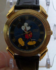 Disney Stunning Gold Blue Dial Lorus Mens Mickey Mouse Watch! New!