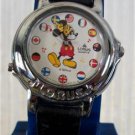 Disney Stunning Silver Small World Lorus Musical Mickey Mouse Watch! New!