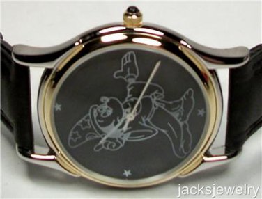 Disney Etched Crystal Sorcerer Mickey Mouse Watch! New! Hard To Find!