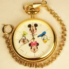 Disney New Very Rare Mickey Mouse Pocket Watch! With Friends on the Dial! Wow!