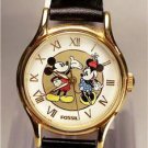 Disney New Limited Edition Gold Ladies Fossil Mickey Mouse Watch!  Rare!