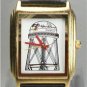 Disney New Gold Tanq Tower Mickey Mouse Watch! Very Hard To Find! Original Case!