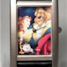 New Disney Rare Silver Tanq Beauty and the Beast Watch! Hard  To  Find!