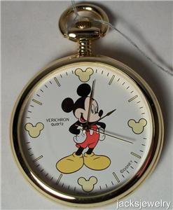 New Disney Stunning Mickey Mouse Pocket Watch! Hard To Find!