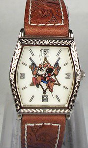 Disney Pedre Cowboy Mickey Mouse Watch! New! HTF! Free Gift & Watch!