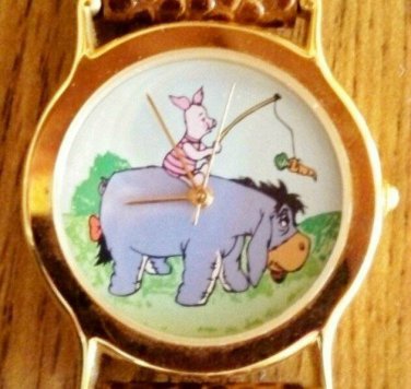 New Disney Piglit and Eeyore Watch With Dangling Carrot! HTF! Retired! Adorable!
