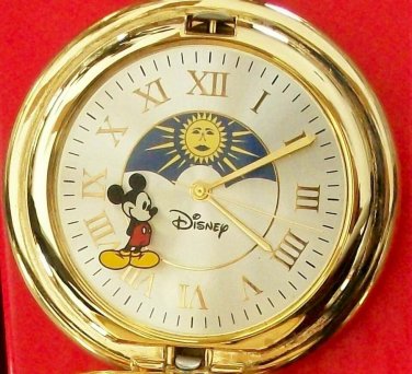 Disney Sun/Moon Phase Mickey Mouse Pocket Watch! New!