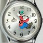 Disney New Silver Backwards Goofy Watch! hard To Find! Runs Backwards!
