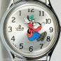Disney New Silver Backwards Goofy Watch! hard To Find! Runs Backwards!