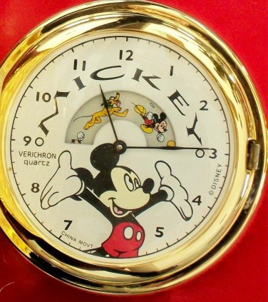 Brand-New Disney ANIMATED CHARACTER DIAL Mickey Mouse Pocket Watch! HTF!