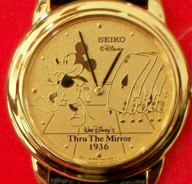 Brand-New Disney THRU THE MIRROR Seiko Mens Mickey Mouse Watch! HTF!
