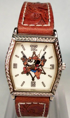 Brand-New Disney Pedre Cowboy Mickey Mouse Watch! Ornate Bezel! HTF! Gorgeous!