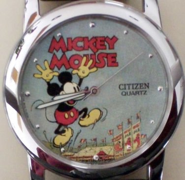 New Disney Citizen Men Mickey Mouse Watch! Original Case! HTF! Stunning!